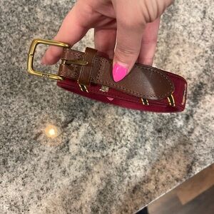 Polo by Ralph Lauren Burgundy and Brown Belt with Ralph Lauren teddy bears